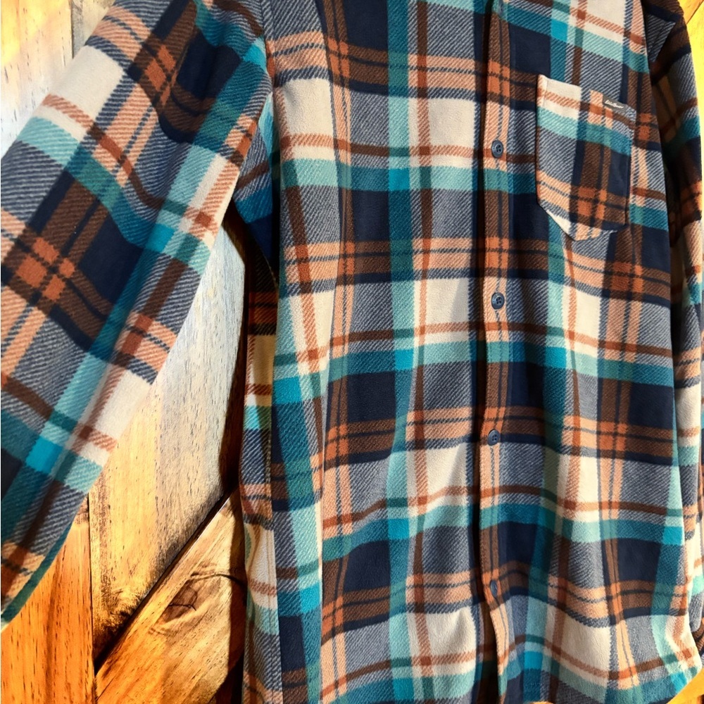 Eddie Bauer Men’s Fleece Plaid Button Up Shirt
 - Size Large - Picture 4 of 5
